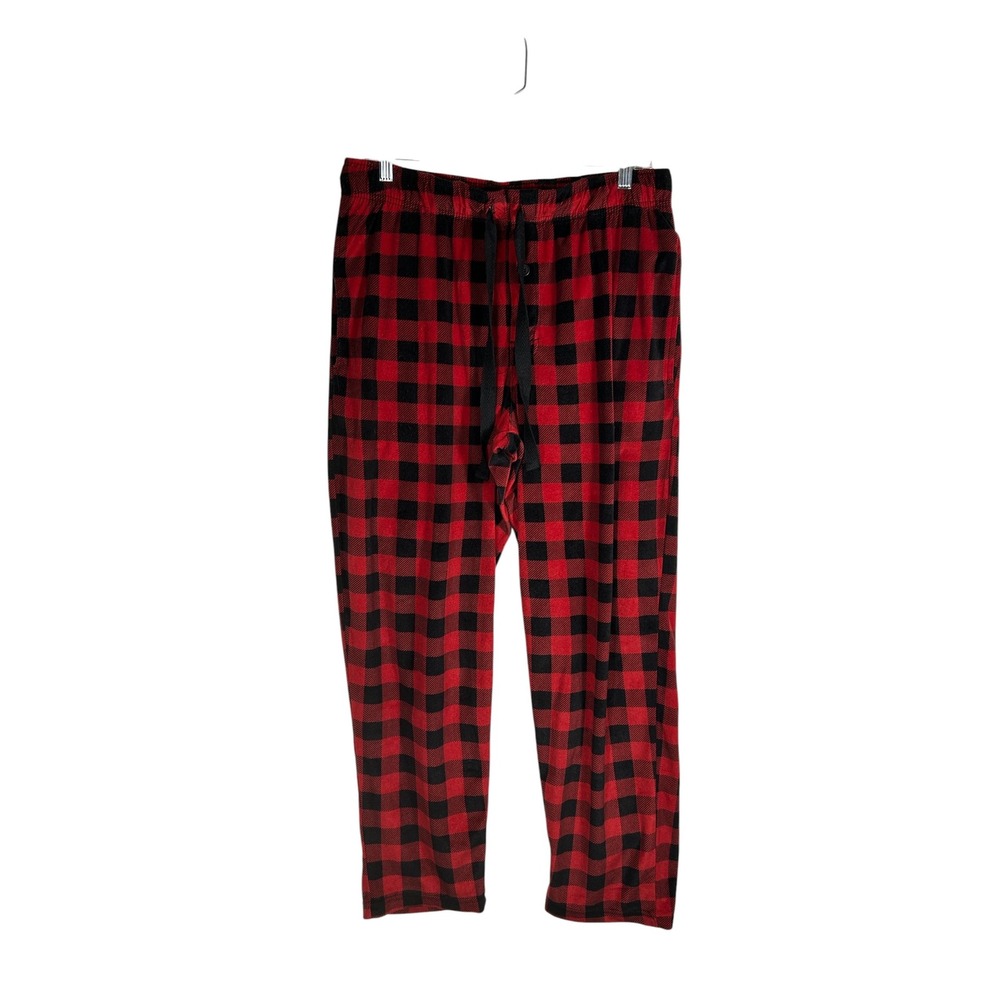 George Mens Buffalo Plaid Pajama Pants Red Black M 32-34 GE32100030853
